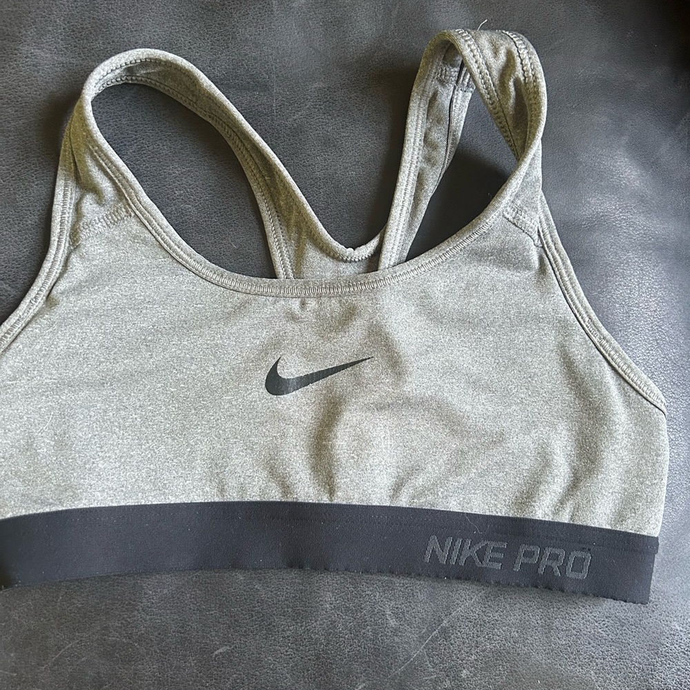Nike Pro Heather Gray Sports Bra